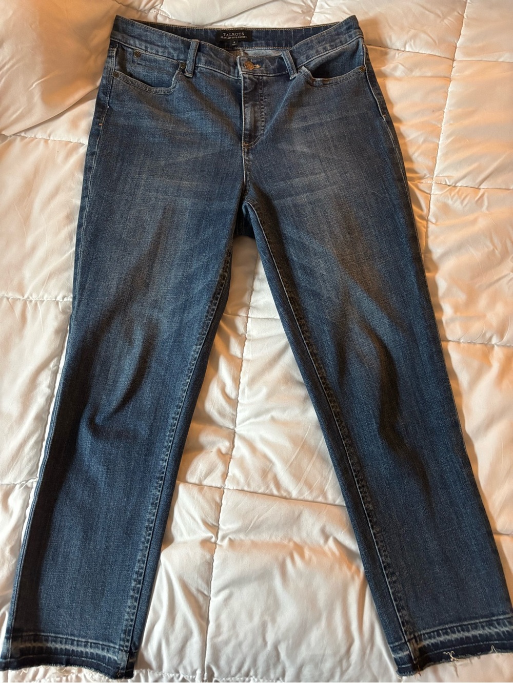 Talbots Women's Flawless 5 Pocket Dark Blue Stretch Straight Jeans